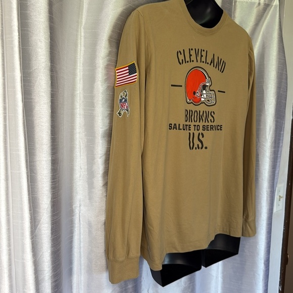 Nike Dri-Fit Men’s XL Cleveland Browns Salute To Service U.S. Patch Long Sleeve - Picture 3 of 9